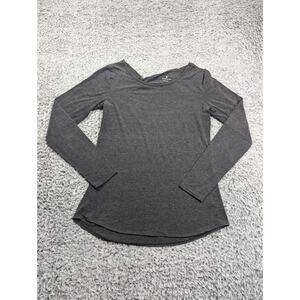 Athleta Shirt Women Small Gray Back Out Pullover Athleisure Long Sleeve Lounge
